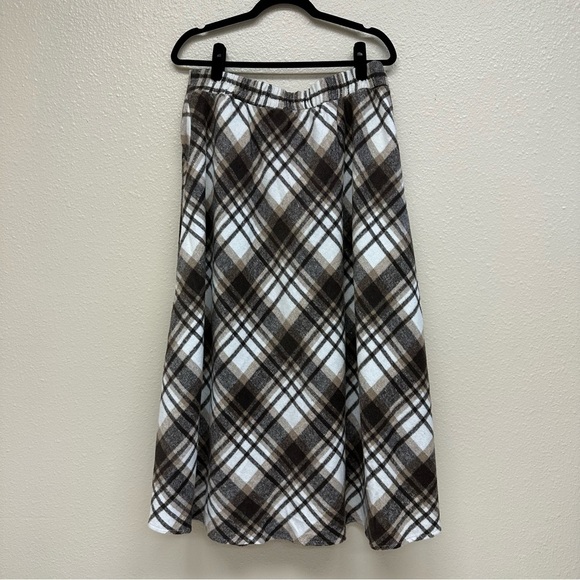 IDEALSANXUN Plaid Long Wool A-Line Skirt - Picture 2 of 9